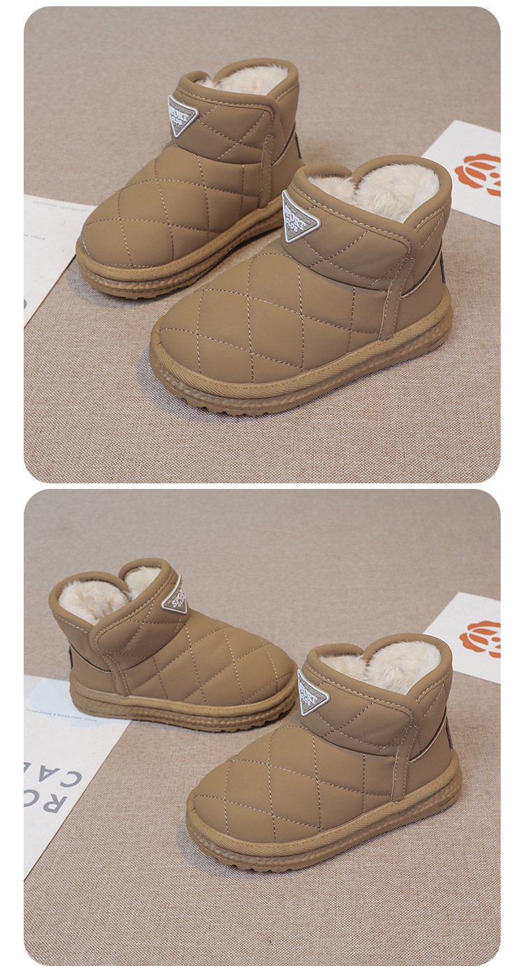 Kinder Mädchen Schuhe, warme 2024 Winter neue Schneestiefel, mittlere und große Kinder Plüsch dicke Baumwolle kurze Stiefel_voghion.com