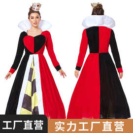 万圣节服装桃心女王服装红心皇后角色扮演节日cos演出服成人