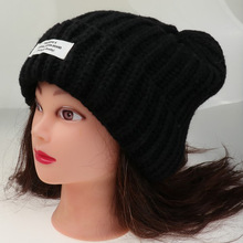 新款冬季保暖毛线帽女2025新款大头围显脸小宽松护耳针织帽韩版潮