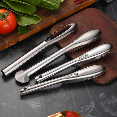 Stainless steel fish scale planer, thickened fish scale scraper, fish scale brush, household fish killing scale remover, kitchen gadgets