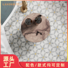 大理石拼花水刀切割马赛克电视背景墙金属花型石材马赛克