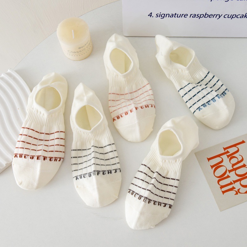 Summer women's socks low socks cotton mesh striped short tube student boat socks Japanese sweet ins invisible socks Summer women's socks low socks cotton mesh striped short tube student boat socks Japanese sweet ins invisible socks