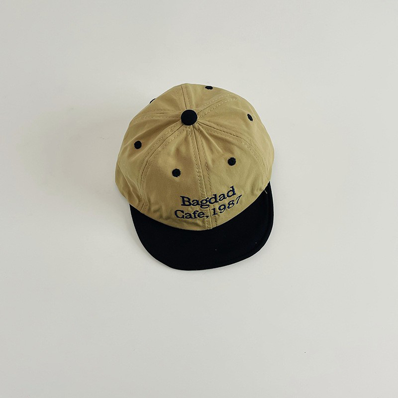ins sombrero de boca de pato para bebés coreanos retro letras extranjeras bebés sombrero de ala suave para bebés viajar sombrero de sombra de marea