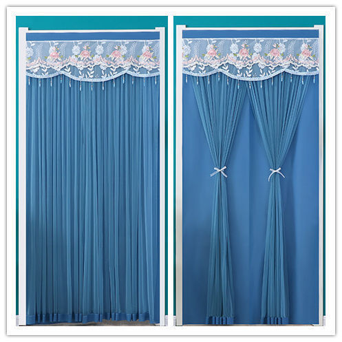 Door Curtain for All Seasons, Privacy Curtain, Anti-Peeping, Opaque, Privacy Partition Curtain, Stylish Double-Opening Lace Princess Curtain for Bedroom