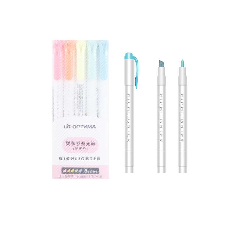 Marcador de doble cabeza de alto aspecto ins estudiante papelería marca clave marcador de color Notebook lápiz de color resaltador