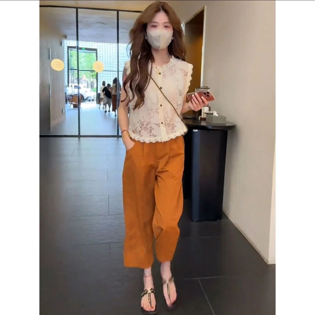 大码花苞腰九分裤女夏季新款百搭宽松哈伦直筒显瘦遮胯阔腿休闲裤