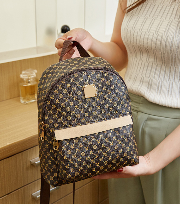Daily, Shopping Occasion Pu Leather Material Women's Backpack Backpack Printing Daily Shopping Women's Backpack
