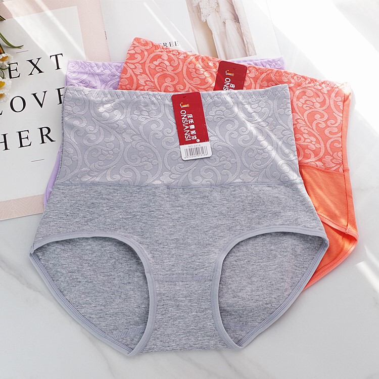 Zhuang's Garnier 3316 Women's Pure Cotton Underwear Women's Pants High Waist Belly Tinting Hip-lifting Jacquard Large Size Slimming Briefs