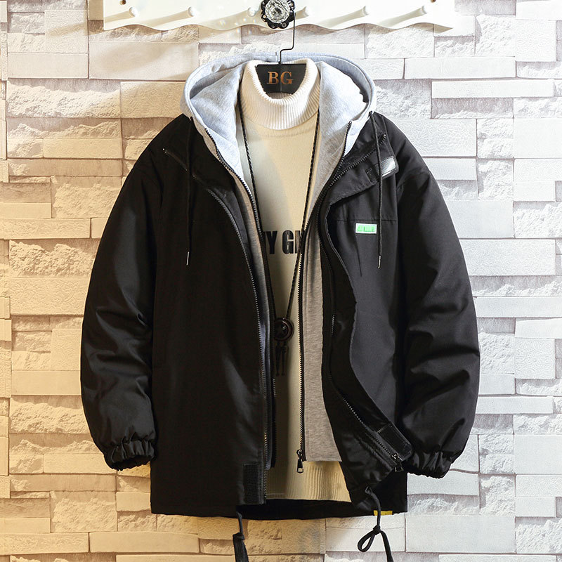 Winter Trendy Workwear Casual Hooded Fake Two-Piece Cotton Coat for Warmth Model-P95 [Special Offer]