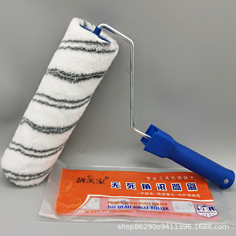 9 pulgadas poliéster doble barra gris cepillo rodante recubrimiento de látex cepillo de tambor de fibra química producción directa