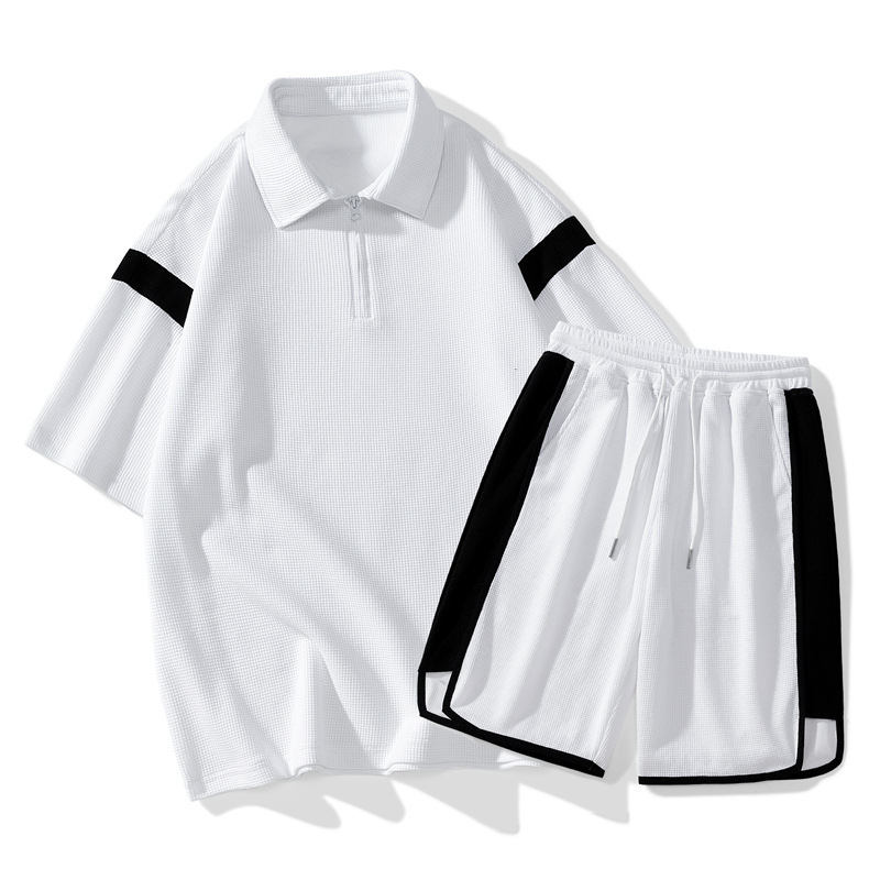 Jornada japonesa de verano casual camiseta delgada deportivo suelto moda masculina inches de cuello redondo juvenil