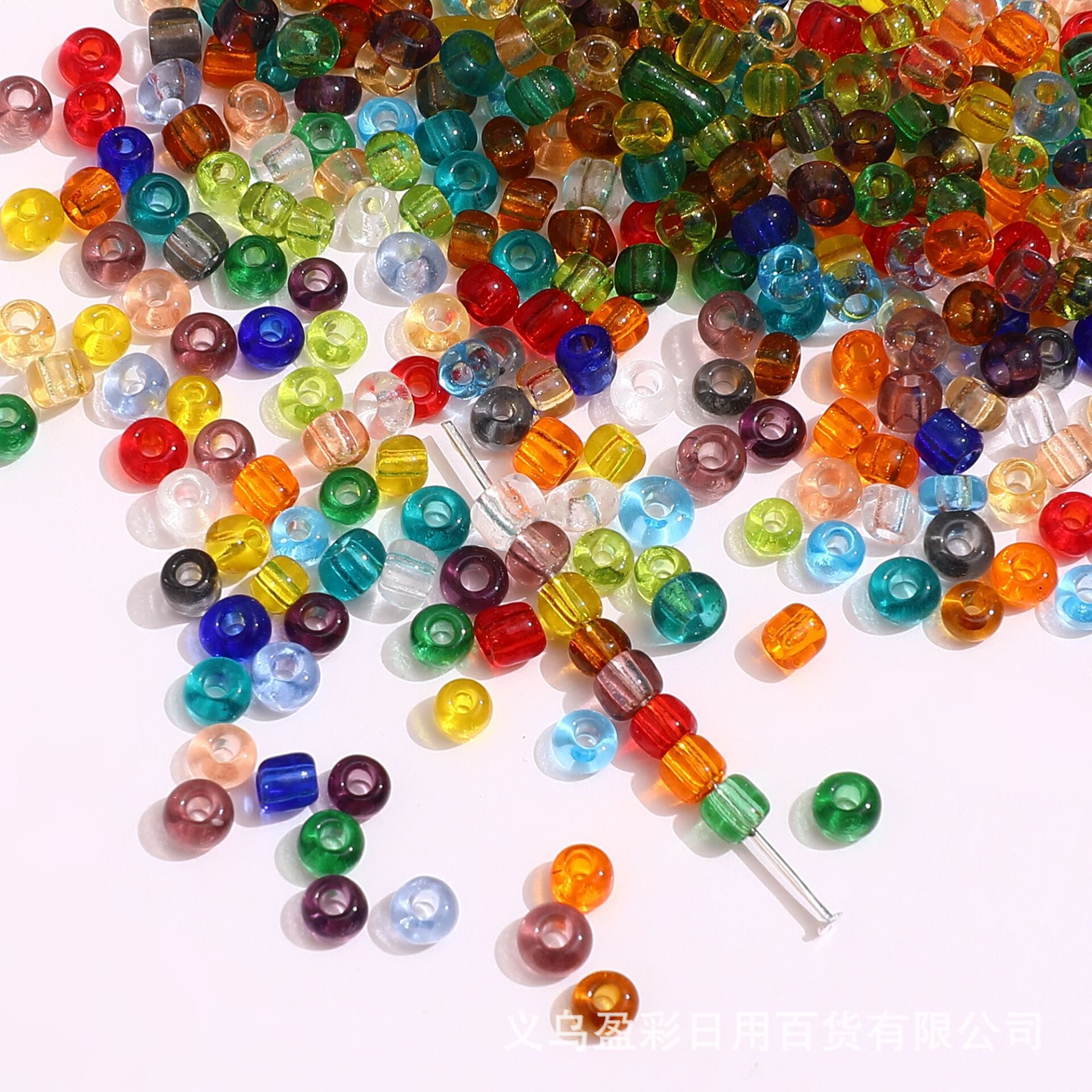 transparent glass beaded bracelet