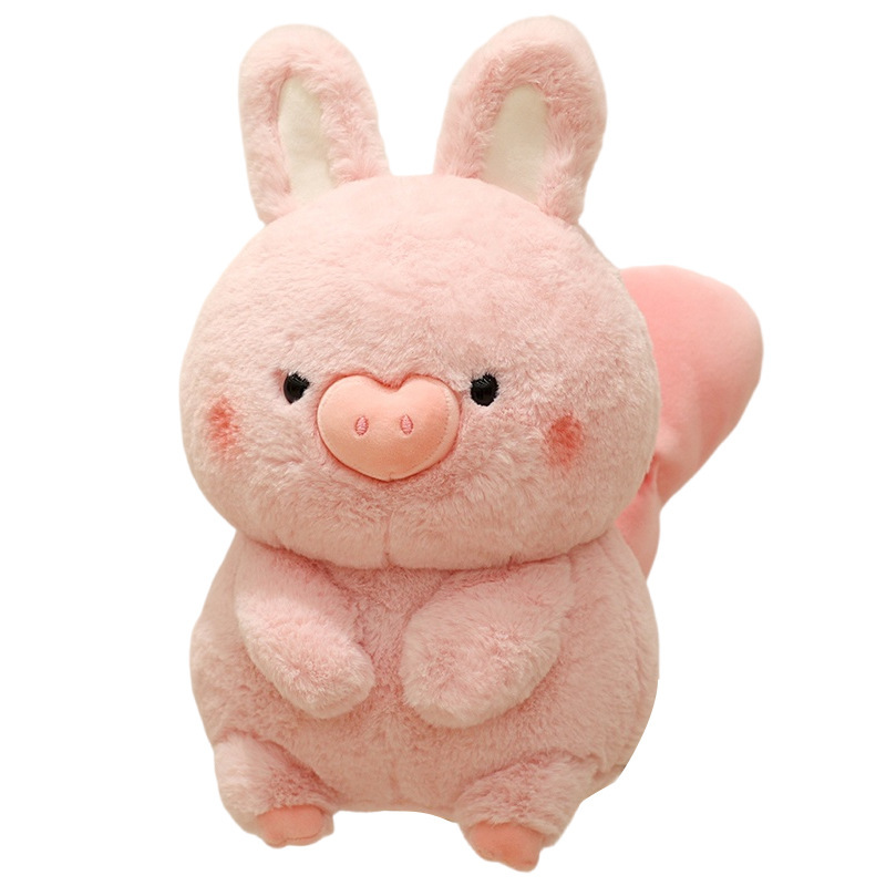 うさぎと豚のかわいいぬいぐるみ、子供向けの癒し系人形、子供の祝日ギフト、超柔らかい|undefined