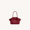 Wine red oil wax leather