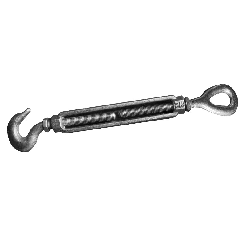 美式锻造花兰钢丝绳拉紧器co型电镀锌索具螺旋扣紧线器