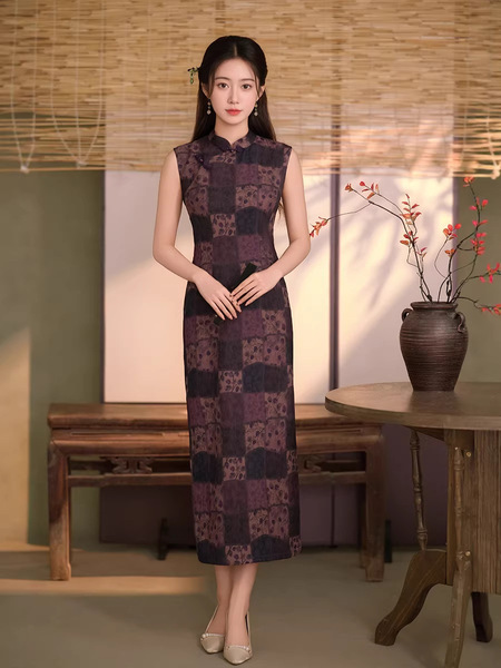 Long lightweight retro summer cheongsam sleevless