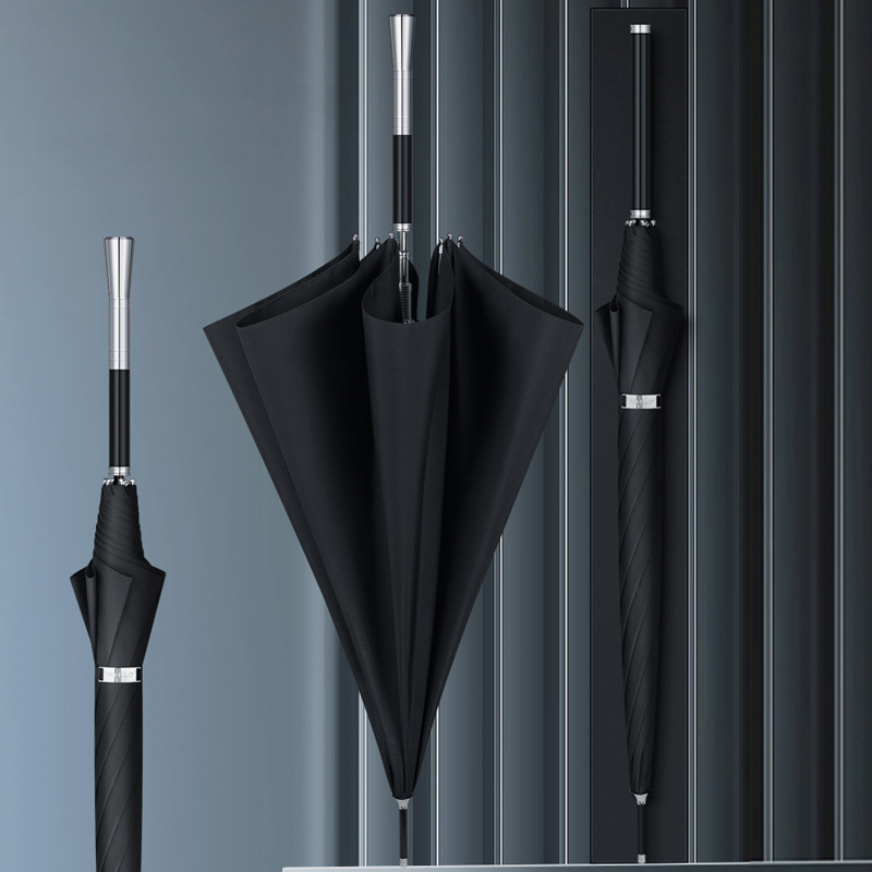 5ZV7 wholesale retro gentleman umbrella for men, simple and elegant, automatic large size long handle straight rod umbrella for women, luxury