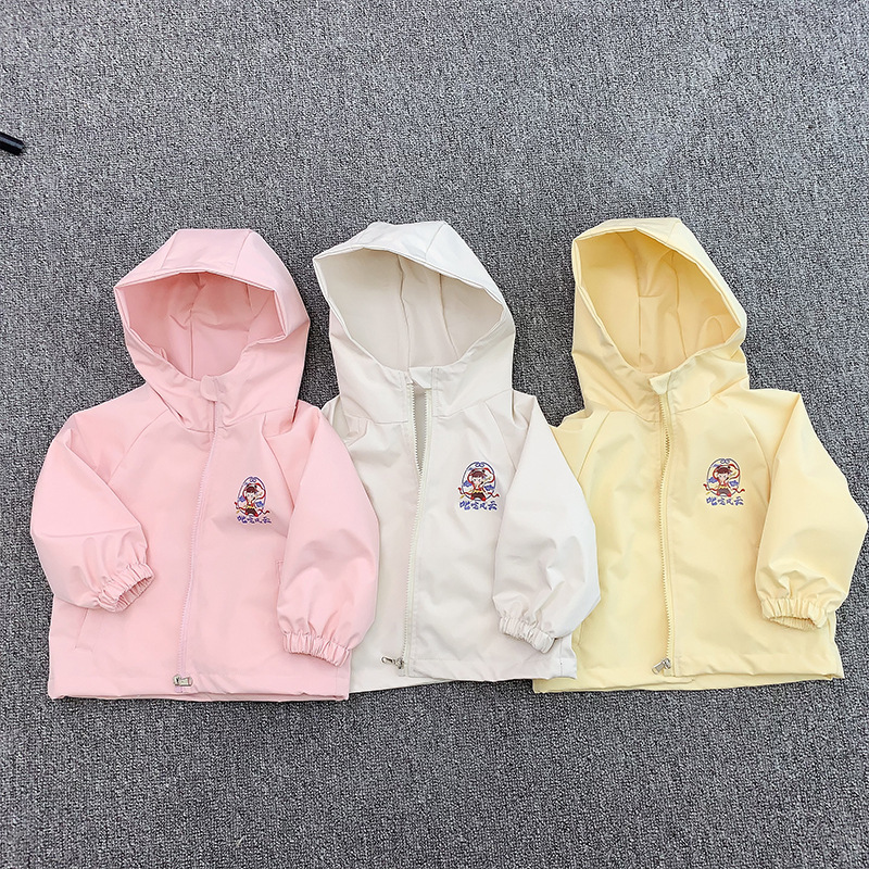 2025 primavera nuevo estilo para niños color caramelo abrigo fino niños y niñas sudadera con capucha para bebés