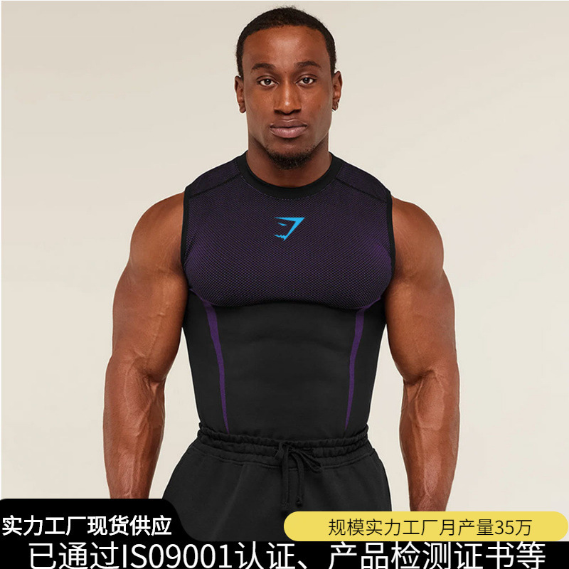 New Gymshark Fitness Vest Men's Tops Casual Breathable Bodysuit Running Training Short-Sleeved Muscle Shark New Gymshark Fitness Vest Men's Tops Casual Breathable Bodysuit Running Training Short-Sleeved Muscle Shark