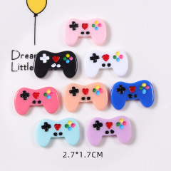 新款diy仿真遊戲機手柄樹脂配件收納盒文具盒貼片手機殼美容材料