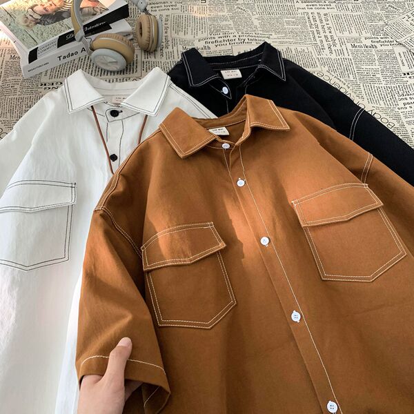 Summer small design Japanese retro shirt for leisure