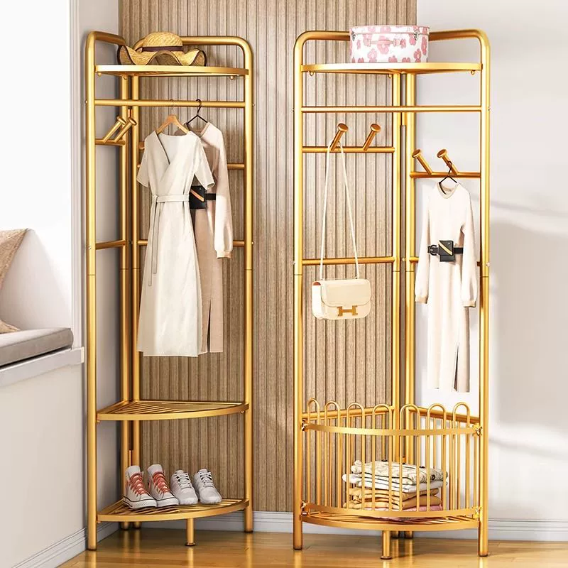 Угловая вешалка для одежды на полу для домашнего хранения