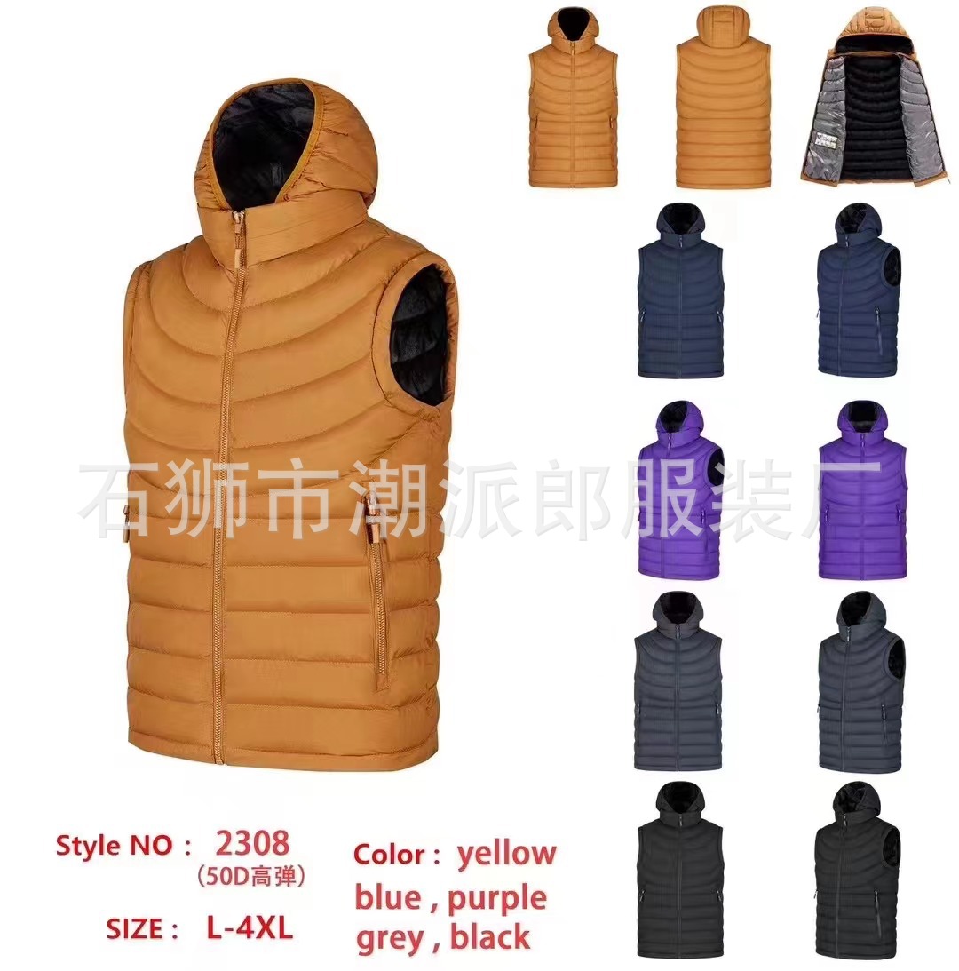 Chaleco de invierno comercio exterior para hombres costillas de algodón chaleco de lana grueso chaqueta de color grande abrazadera de caballo transfronteriza
