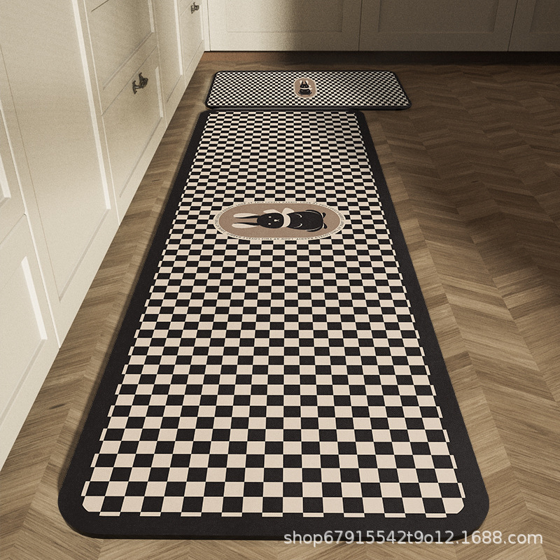 미끄럼 방지 얼룩-체크 무늬 토끼