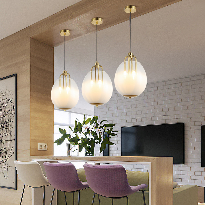 New Modern Simple Accessible Luxury Scandinavian Bedroom Stylish Designer Living Room Dining Room Bar Glass Milk White Chandelier