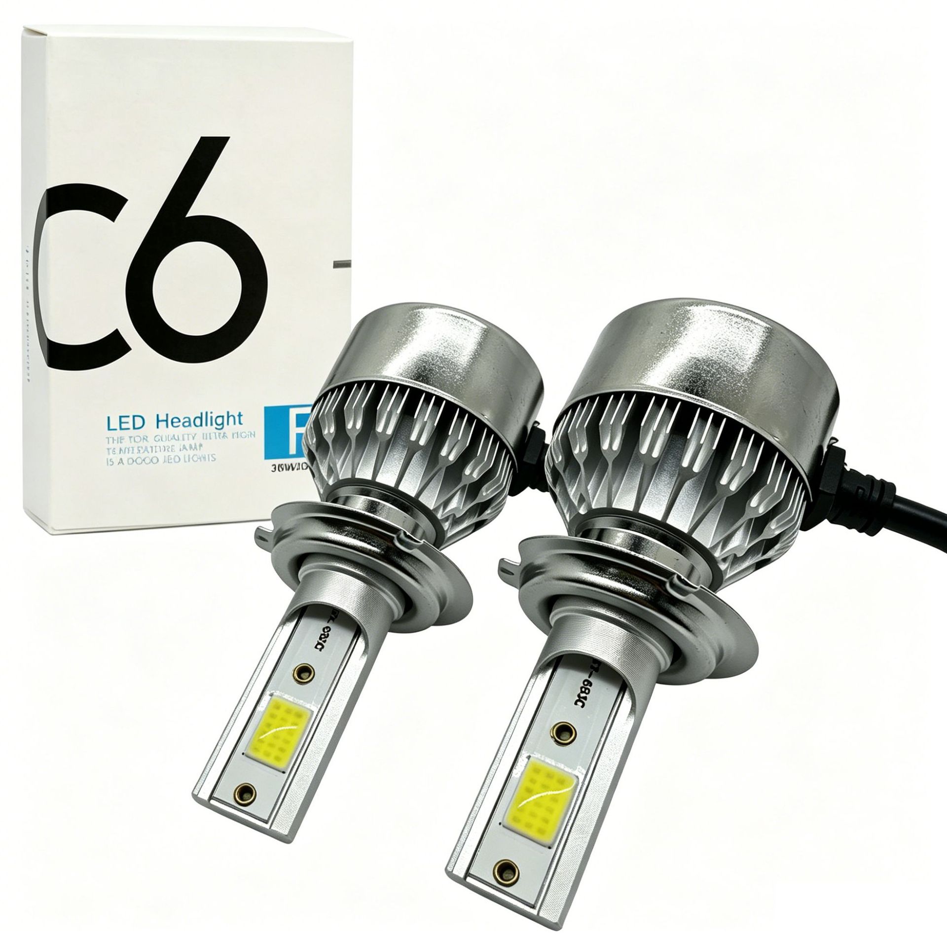 Cross-Border Exclusive Supply of Silver C6 Led Headlights, Front Headlights, H4 Car Lights, H7, H11, 9005, 36W Car Headlights