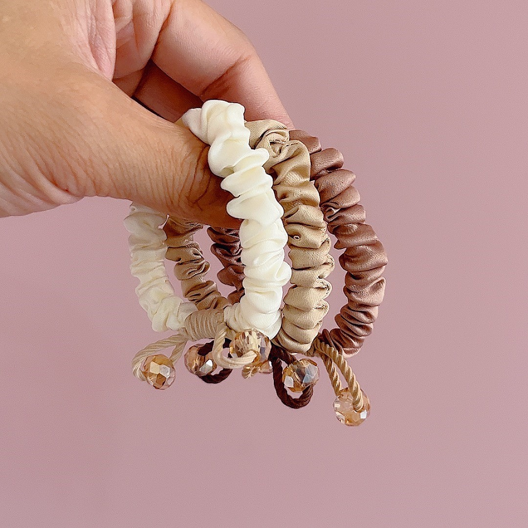Korean Style Small Crystal Hair Scrunchie For Women Elastic Band_voghion.com
