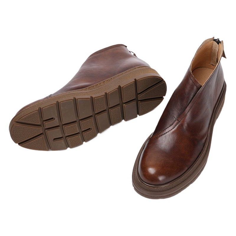 Ami Khaji мужские ботинки челси из натуральной кожи в американском стиле ретро на открытом воздухе с увеличением на толстой подошве Британские кожаные ботинки с короткой трубкой