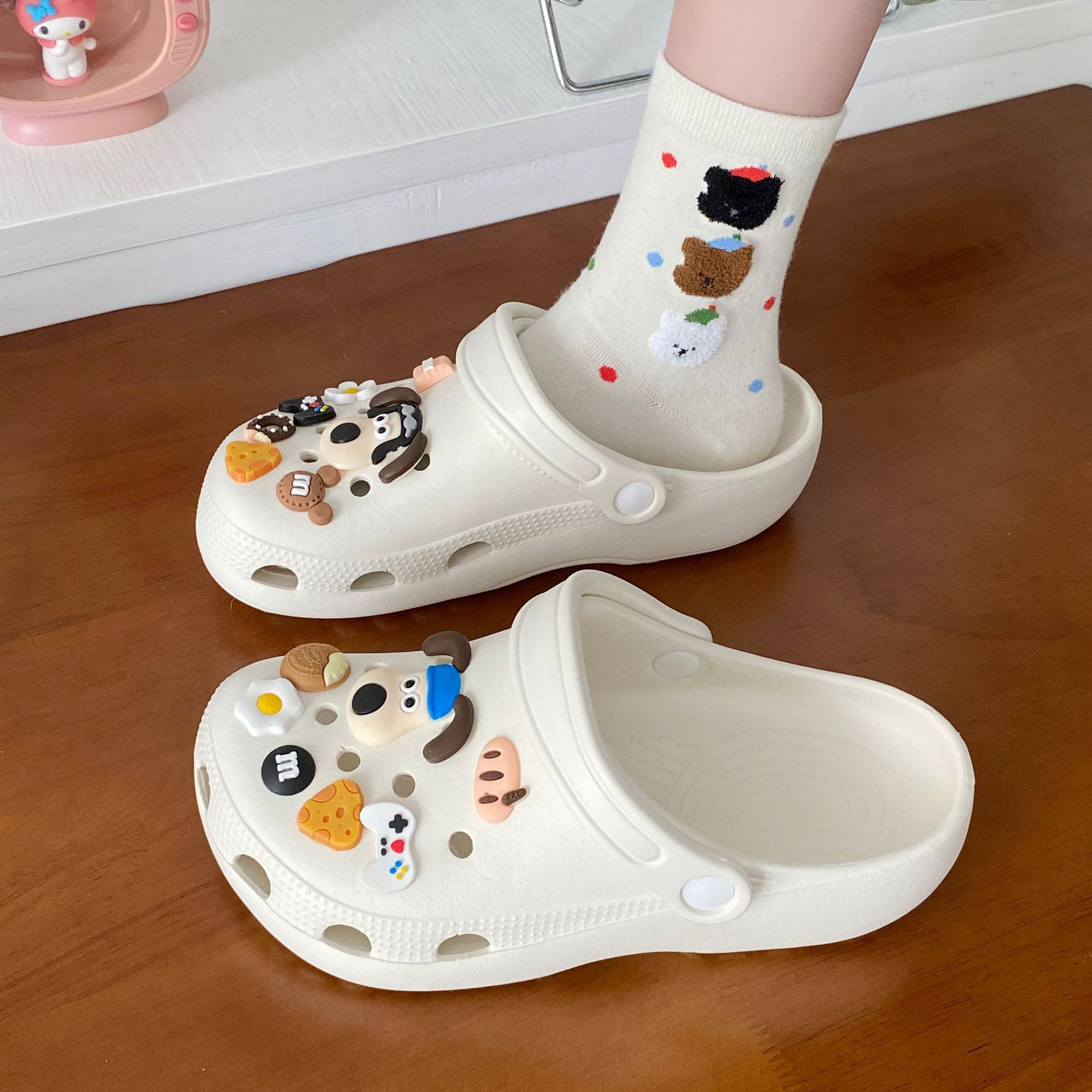 [12 홀 신발 장난감 개] 흰색