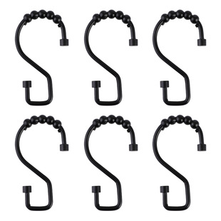 Cross-border e-commerce S hook metal bathroom shower curtain hook S metal five-Bead Hook bathroom shower curtain metal hook