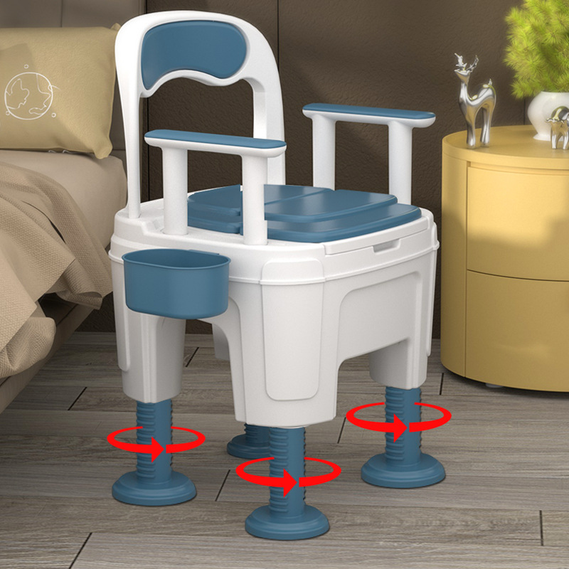 Altura ajustable en espiral Adultos, Ancianos, Mujeres embarazadas, Inodoro móvil, Inodoro, Antiodorante, Paciente portátil disponible
