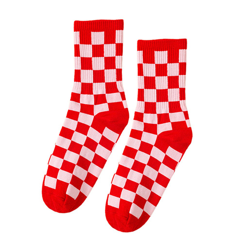 Red socks women's mid-calf socks ins new year autumn and winter Christmas socks animal year red socks wedding couple socks national trend
