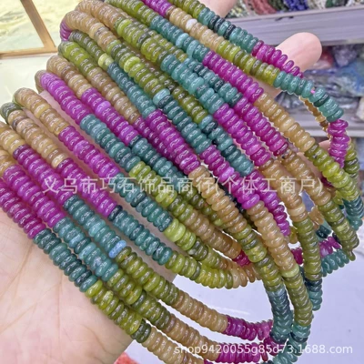 Tiger Eye White Crystal Abacus Zərgərlik ara hissələri - optimized-gradient-tourmaline-26mm