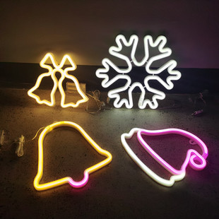 Spot Christmas holiday decoration snowflake Bell stars neon lights modeling lights Wall bedroom room layout