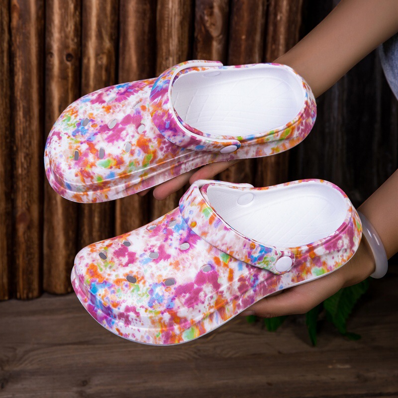 Dropshipping Summer Colorful Trendy Fashion Internet Celebrity Foreign Trade Southeast Asia Outdoor Non-Slip Soft Sole Couple's Closed-Toe Clogs