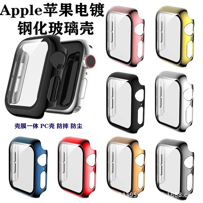 Suitable for Apple Watch 1/2/3/4/5/6/Se/7/8/9/10/11 Ultra Tempered Case Electroplated Pc Case Film Suitable for Apple Watch 1/2/3/4/5/6/Se/7/8/9/10/11 Ultra Tempered Case Electroplated Pc Case Film