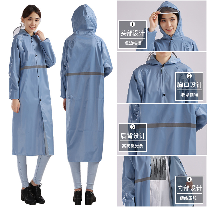 Chubasquero de una pieza al por mayor engrosado largo de cuerpo completo impermeable protección laboral al aire libre ciclismo impermeable rompevientos poncho reflectante