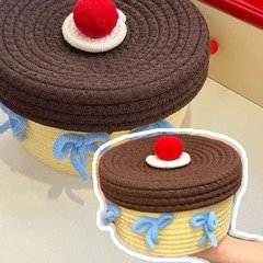 赤い本のドーパミンの収納かごの手作りの編み物かごの家庭の子供の部屋のおもちゃの雑物の収納かごの現物