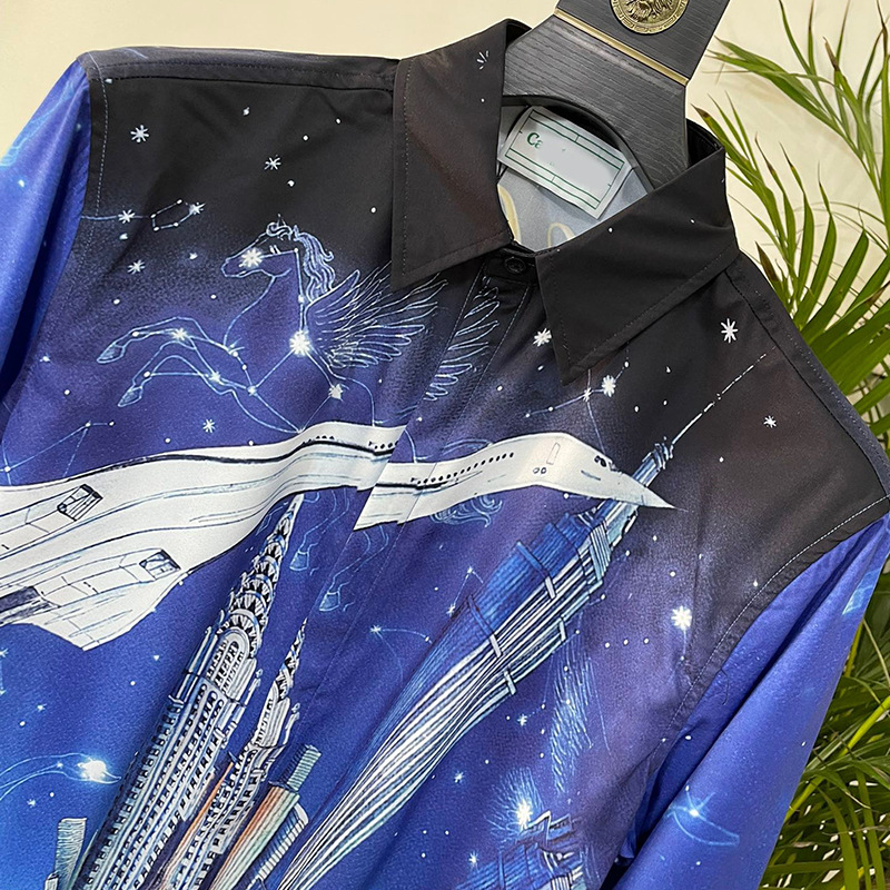 ForMen 2025 Spring New European And American Fashion Trend Foreign Trade Youth Popular Digital Print Men's Cardigan Shirt_voghion.com