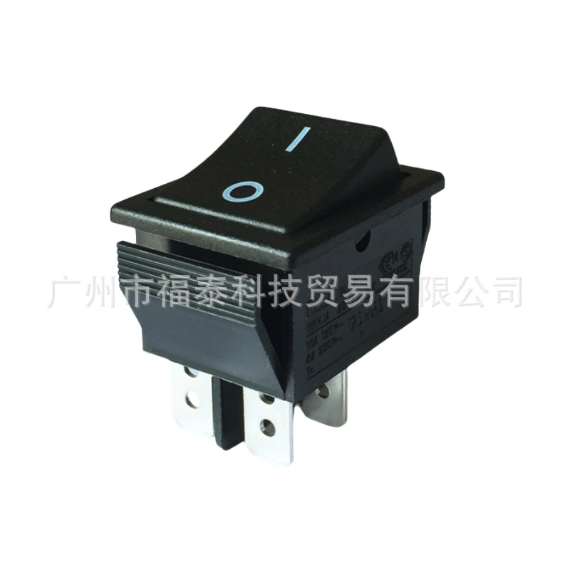供应RLEIL牌子RL2-121黑色二档4脚船型开关 KCD4黑色大电流开关
