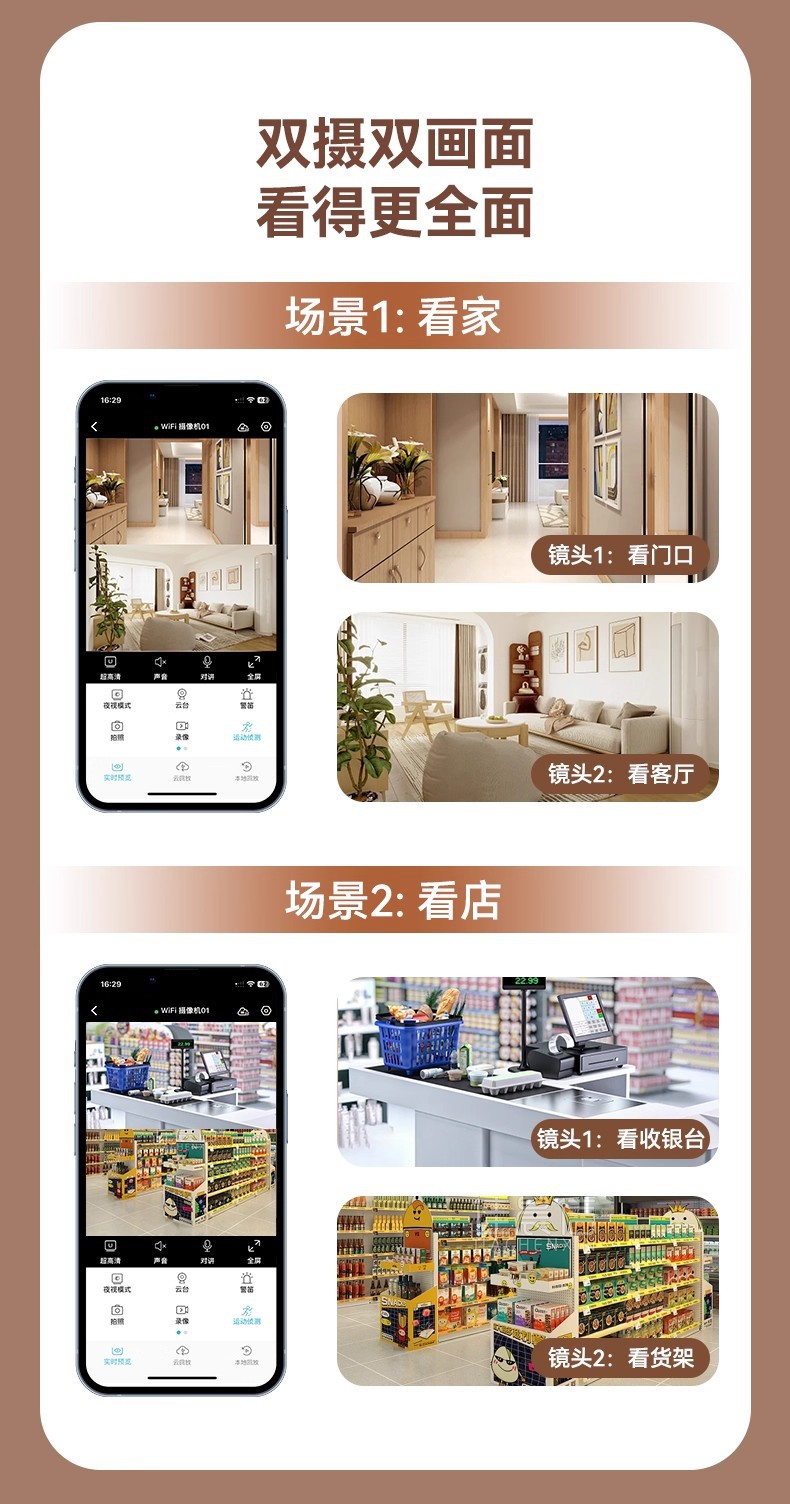 Xiaoyingkankang OKAM Indoor Überwachungskamera 4G Schwenkneigung ohne WLAN, ohne Aufladung, Traffic-Monitor