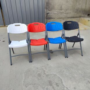 Outdoor HDPE Hollow Blow Molding Folding Chair Plastic Chair Office Chair Backrest Chair Chess and Card Chair Foldable Training Chair