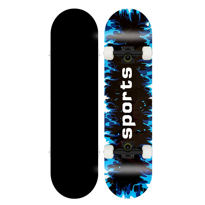 Maple Concave Skateboard 31inch Four-Wheel Skateboard Professional Beginner Street Adult Stunt Wheel Double Kick Skateboard