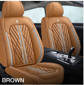 Cover, Universal Seat cushion, seat cover - brown-white-stripe-5-seat-set