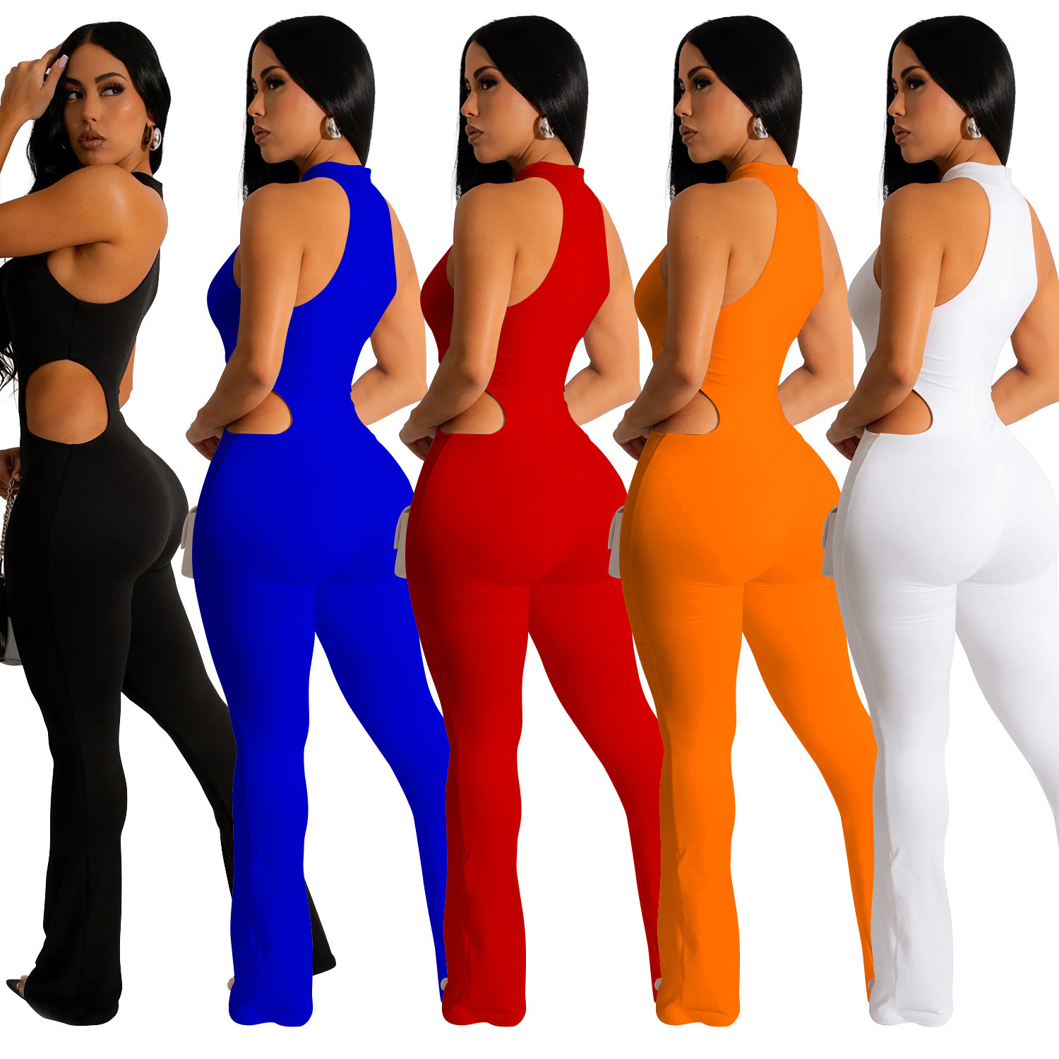 C6580 Aliexpress transfronterizo Amazon Europa y América de moda de mujer color sólido sexy colgar pantalones vacíos pantalonés