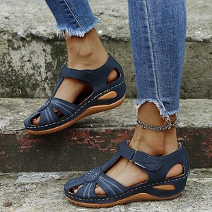 Outer size large size covered toe wedge sandals women's 2023 Amazon new product list European and American fashion casual explosion sandals